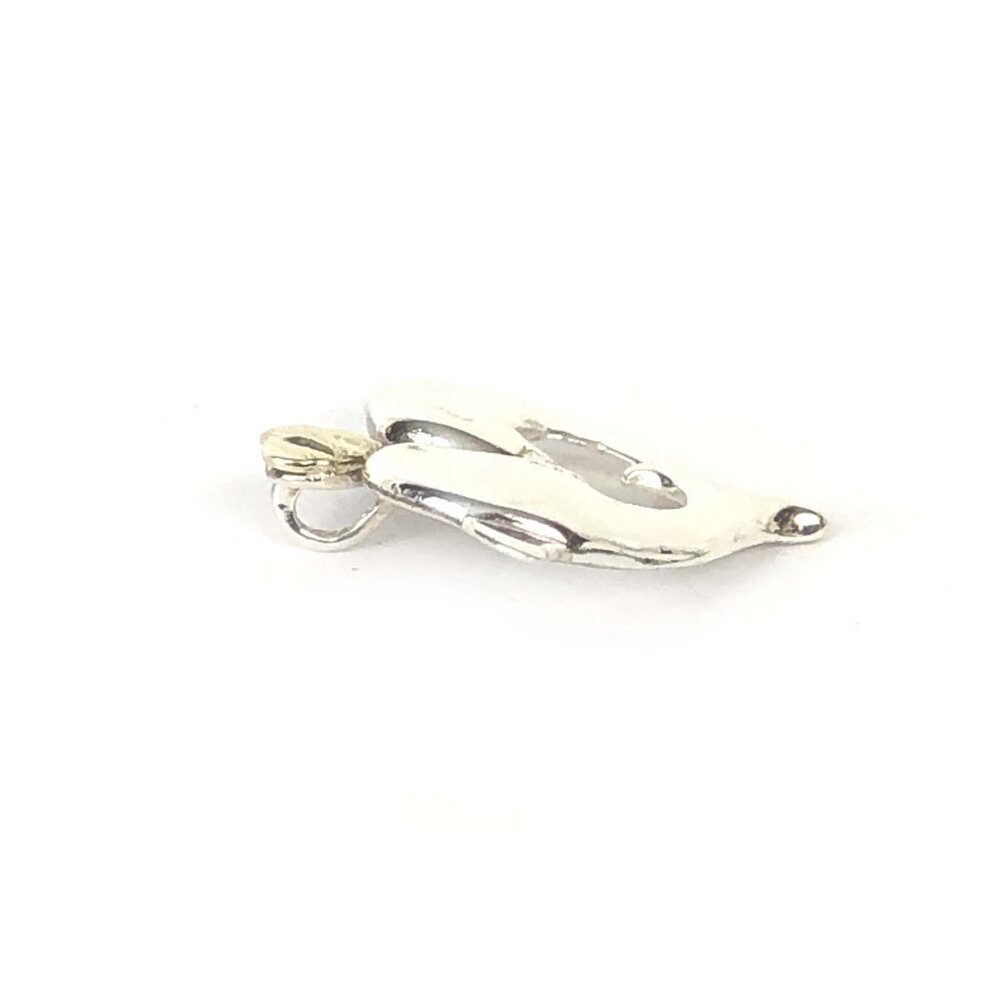 Black Hills Gold Dolphin Heart Pendant BHG 12k Green Rose Gold on Sterling 925 - Picture 3 of 3